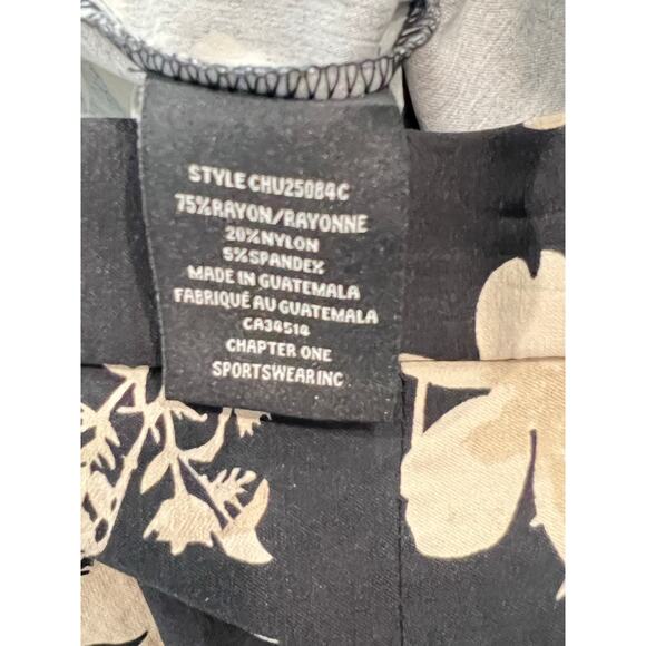 JULES & LEOPOLD Pull On Pants Black Tan Floral Women's Sz M Capri Slim Stretch - Picture 5 of 7